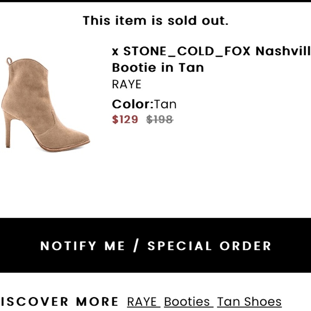 RAYE - Nashville Bootie in Tan sz 7 - Picture 2 of 9